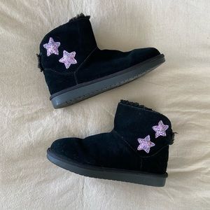 Black ugg boots with purple stars